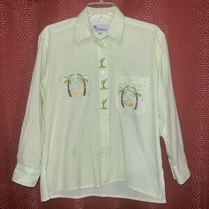 Mili Designs Palm Tree Hammock Embroidered Shirt PP